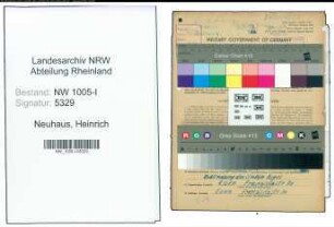 Entnazifizierung Heinrich Neuhaus , geb. 01.07.1901 (Monteur)