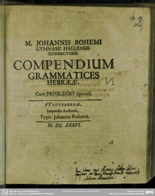Compendium grammatices Hebraeae