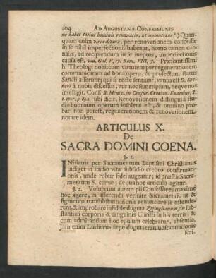 Articulus X. De Sacra Domini Coena.