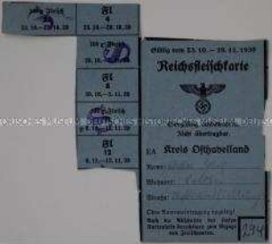 Fragment einer Reichsfleischkarte