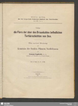 57.1891,3: Nova acta Academiae Caesareae Leopoldino-Carolinae Germanicae Naturae Curiosorum
