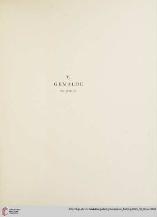 V. Gemälde (Nr. 58-72)