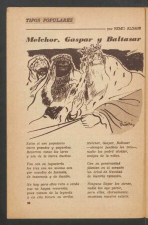 Melchior, Gaspar y Baltasar : Tipos populares