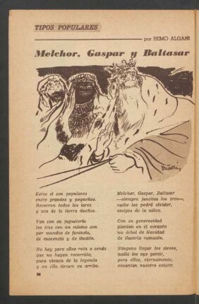 Melchior, Gaspar y Baltasar : Tipos populares