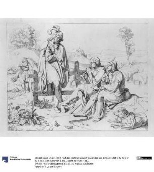Golo hört den Hirten Heinrich folgendes Lid singen:. Blatt 3 zu "Bilder zu Tiecks Genovefa von J. Führich"