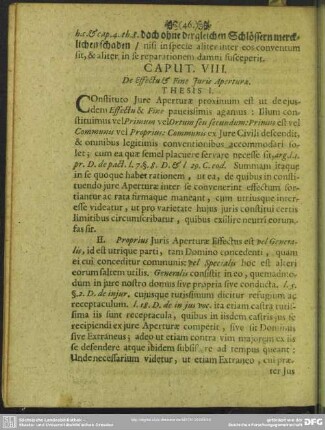 Caput VIII. De Effectu & Fine Iuris Aperturae