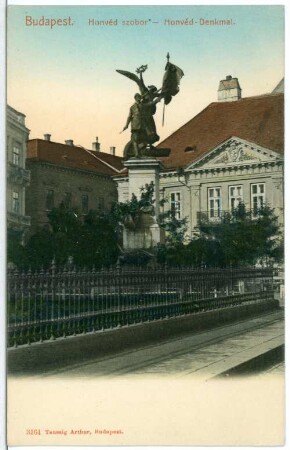 Budapest. Honvéd-Denkmal, errichtet 1893 : Budapest. Honvéd-Denkmal zum Gedenken an den Unabhängigkeitskrieg 1848/1849 (1893; György Zala) auf dem Zeremonienplatz (Dísz-Platz)