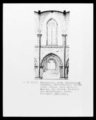 Marmoutier, ehemalige Abteikirche Saint-Étienne: Langhaus, Mittelschiff, System eines Jochs
