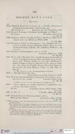 Eighth day´s sale (Nr. 1830 - 2053)