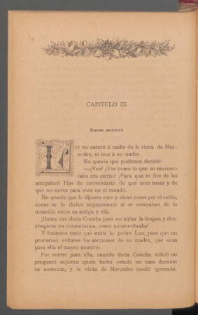 Capítulo IX - Buena maestra
