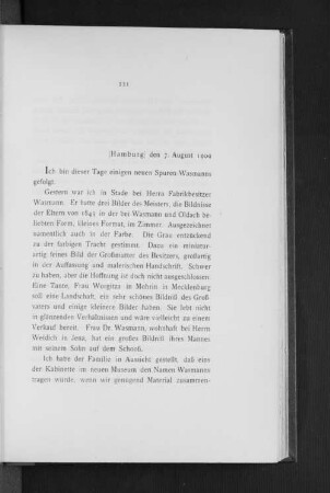 [Hamburg] den 7. August 1909