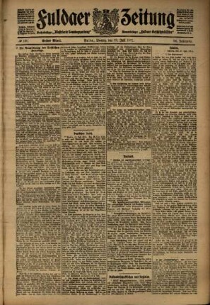 Erste Ausgabe vom Montag, den 17. Juli 1911.
