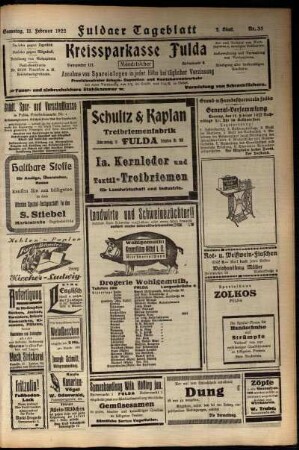 Zweite Ausgabe vom Samstag, den 11. Februar 1922.