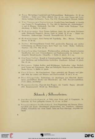 Schmuck / Silberarbeiten (Nr. 51-79)