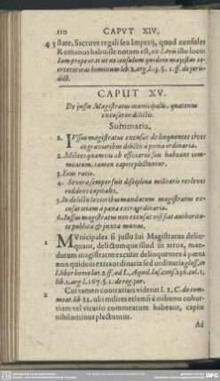 Caput XV. De iusssu Magistratus municipalis, quatenus excuset in delictis