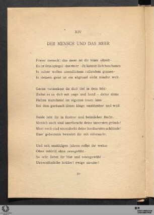 XIV. Der Mensch und das Meer