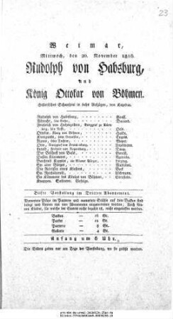 Rudolph von Habsburg, und König Ottokar von Böhmen