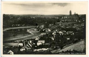 Meißen. Blick von der Bosel ins Elbtal nach Meißen