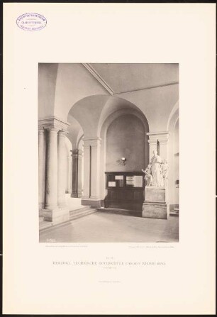 Herzoglich Technische Hochschule Carolo Wilhelmina, Braunschweig: Innenansicht Korridor (aus: Öffentliche und Privatgebäude, 1887)