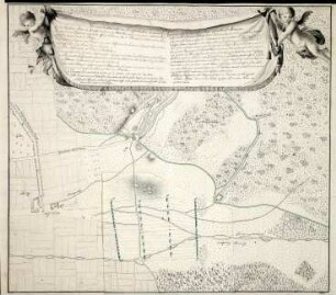 WHK 40 Hessische Revüen und Manöver: Plan des Manövers des hanauischen Regiments bei Hanau, 1771