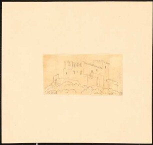 Burg Stahleck, Bacharach: Perspektivische Ansicht der Burgruine