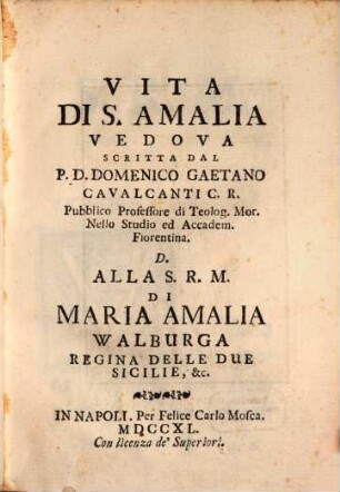Vita di S. Amalia vedova