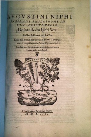 Avgvstini Niphi Svessani Philosophi In Via Aristotelis De intellectu : Libri Sex