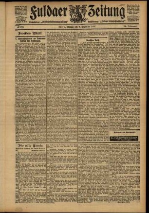 Zweite Ausgabe vom Montag, den 09. Dezember 1907.