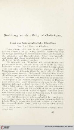 Ueber das farbenempfindliche Chlorsilber