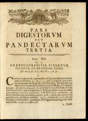 Pars Digestorum Seu Pandectarum Tertia