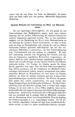 Specielle Methodik der Untersuchung des Milch- und Mekoniumkothes.