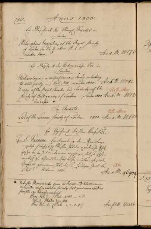 Ein Geschenck der Königl Societät in London. - Ein Geschenk der Antiquarischen Soc. in London. - Ein Geschenck des Hhrn Verfassers [Georg Samuel Francke].