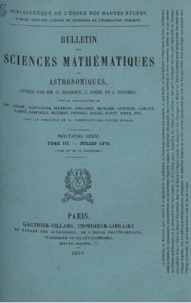 Tome III. Juillet 1879.