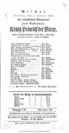 König Heinrich der Vierte. Erster Theil