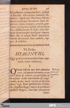 VI. Ordo. Hyacinthi