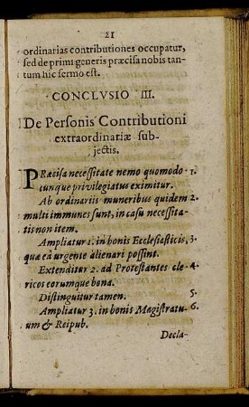 Conclusio III. De Personis Contributioni extraordinatiæ subjectis.