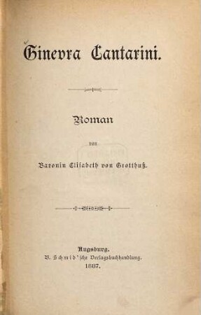 Ginevra Cantarini : Roman