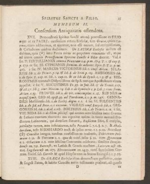 Membrum II. Consensum Antiquitatis ostendens.