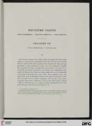Chapitre VII: Style géométrique. – Type des Iles