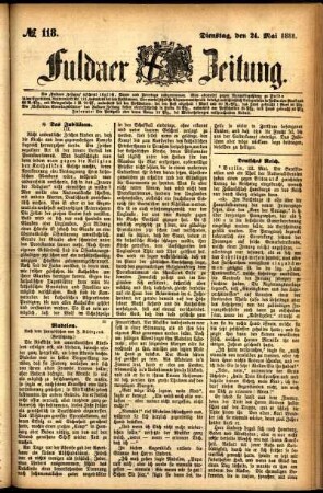 Ausgabe vom Dienstag, den 24. Mai 1881.