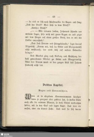 Drittes Kapitel. Regen und Sonnenschein