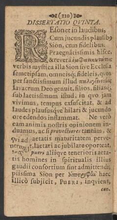 Dissertatio Quinta.