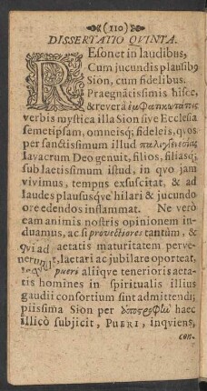 Dissertatio Quinta.