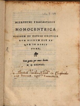 Homocentrica : Eiusdem de causis criticorum dierum per ea quae in nobis sunt