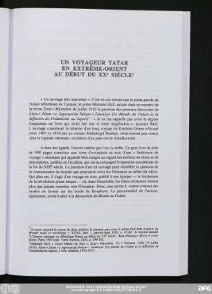 Un Voyageur Tatar En Extrême-Orient Au Début Du XXe Siècle
