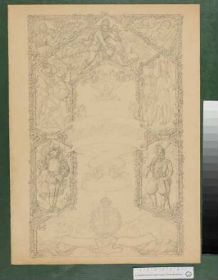 Entwurf für das Titelblatt zu Karl Janicke, Das deutsche Kriegslied. Eine literarhistorische Studie, Berlin 1871