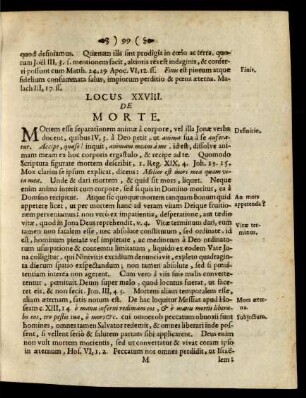 Locus XXVIII. De Morte