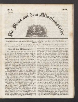 N° 1. Januar. 1851