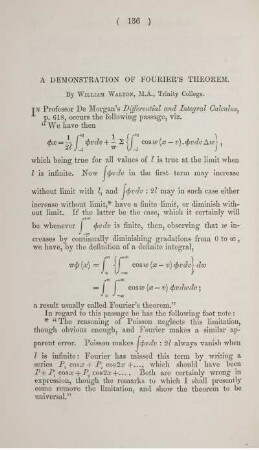 A Demonstration of Fourier's theorem.