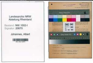 Entnazifizierung Albert Johannes, geb. 12.02.1907 (Sachbearbeiter)